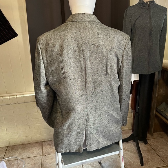 Men’s Gray Western Blazer , Circle S 46R - Picture 2 of 5